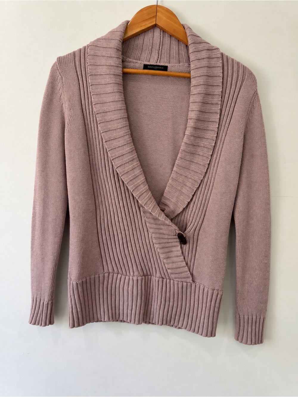 Banana Republic Shawl Collar Cardigan in Dusty Rose